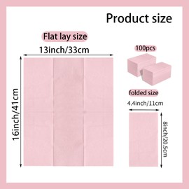 100 Pieces 2-Ply Light Pink Napkins Paper Napkins Disposable Guest Hand Towels for Bathroom Kitchen Wedding Birthday Party Napkins（Light Pink）