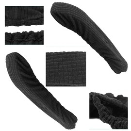 Bustlwor 2 Pairs of Office Chair Armrest Covers, Removable Chair Armrest Cover, Waterproof Chair Armrest Cover, Suitable for Home and Office (Black)