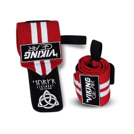 Viking Gear wrist wraps | Red wrist wraps | Wrist support weightlifting | Wrist brace for weight lifting | Powerlifting wrist wraps | Crossfit wrist wraps | Heavy duty wraps | Bag Bundle