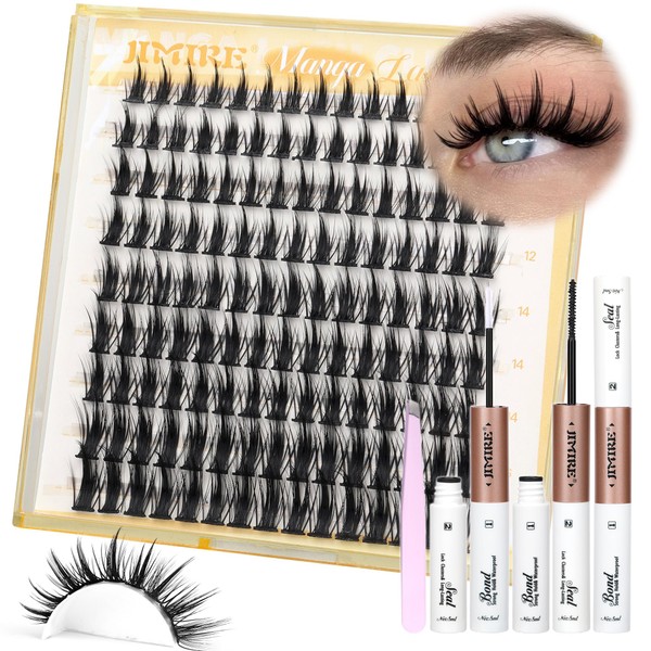 JIMIRE Manga Lash Clusters Kit Natural Anime Eyelash Clusters Kit