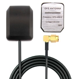 Auto GPS Antenne SMA Stecker Wasserdicht Aktiv Navigation Antenne mit 3 Meter Rechtwinklig Kabel Verlaengerung für Receivers Auto GPS Modul Tracking für Auto Stereo Radio Head Unit Navigationssystem