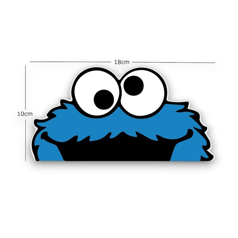 Sticker Gold - Peeping Cookie Monster 18cm Car Sticker -
