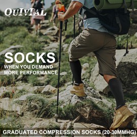 OUIVIAL 3 Pack Copper Compression Socks for Women&Men, 20-30mmHg Open Toe Knee High Support Socks for Varicose Vein,Running