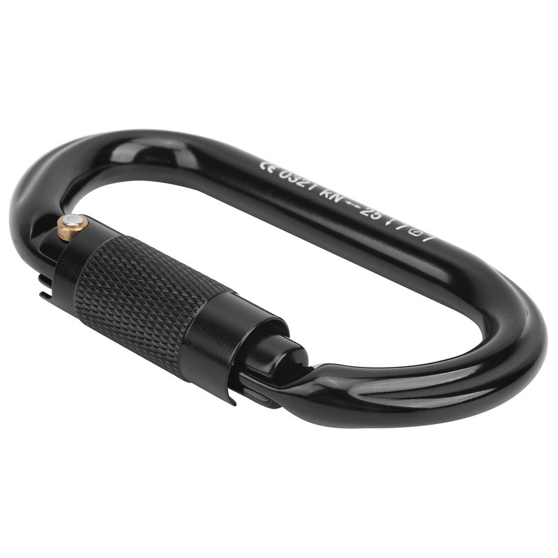 Hilitand OXAD02 Aluminum O Shaped Carabiner with Safety Ring, Breaking