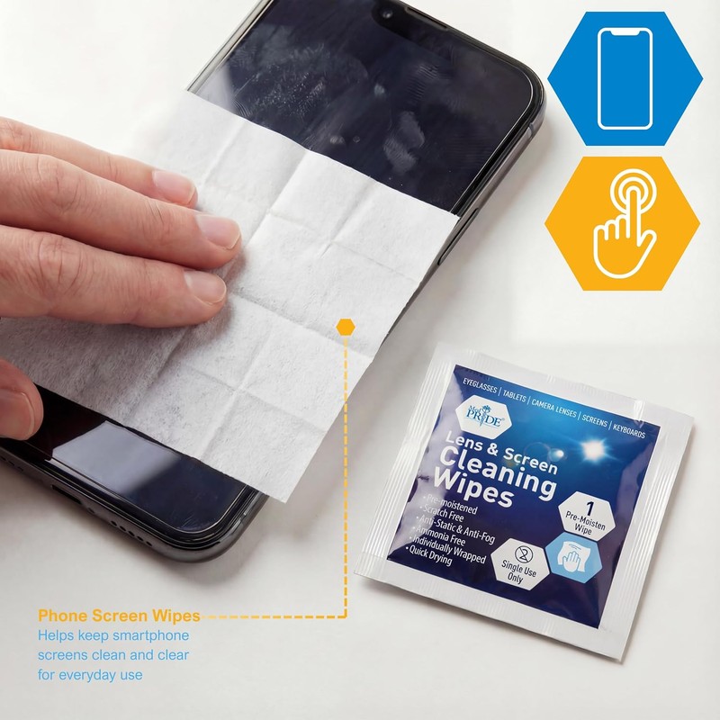 MED PRIDE Anti-Fog Lens and Screen Cleaning Wipes for Eyeglasses,