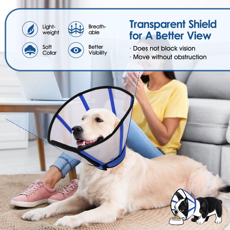 SUNFURA Dog Cone, Soft Cone for Dogs to Stop Licking,