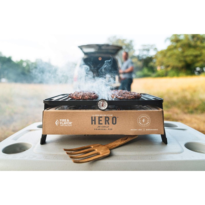 Fire & Flavor Hero Grill System - Ultra-Portable Grill for