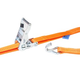 2 pieces 1000/2000 kg (daN) 6 m professional lashing straps with hooks two-piece lashing strap ratchet strap EN 12195-2 orange 35 mm 1t 2t