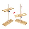 Pssopp 2 Holes Wooden Separating Funnel Stand Holder Adjustable Height