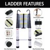 Telescoping Extension Ladder 14.5FT Aluminum Folding Telescopic Ladders EN131 Standard