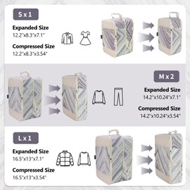 Extra Large Compression Packing Cubes for Carry On, 4 Set Lightweight Travel Packing Organizers with Breathable Mesh, Expandable Compression Cubes for Travel, Marble Pattern