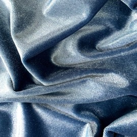 New Fabrics Daily Princess Slate Blue Polyester Spandex Stretch Velvet Fabric by The Yard for Tops, Dresses, Skirts, Dance Wear, Costumes, Crafts - 10001, Yard (58x36'')