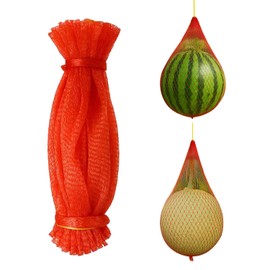 Melon Hammock Watermelon Nets, 100 Pack Heavy Duty Reusable Melon Cradle, Hanging Watermelon Mesh Bags with Drawstring for Garden Trellis, Vertical Growing Support, Melons, Honeydew, Pumpkins