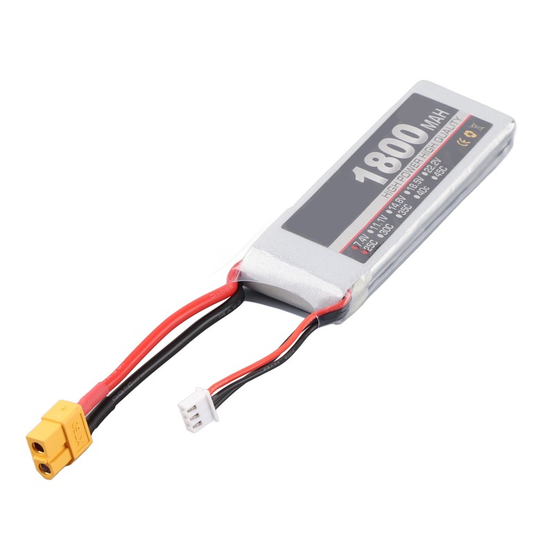 RC LiPo Battery 7.4V 2S 1800mAh 25C Rechargeable Lithium Polymer