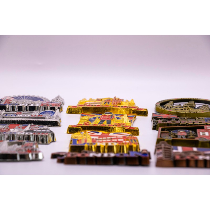 12 London Souvenirs Metal Fridge Magnets British Union Jack England
