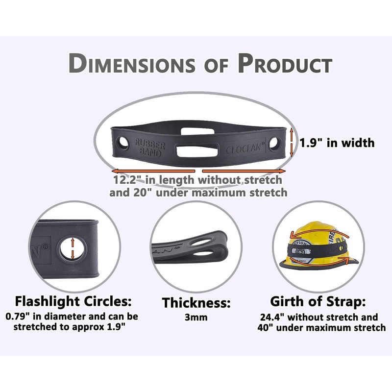 2 Pack Firefighter Helmet Straps, Thickened Rubber Firefighter Helmet Band
