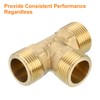 sourcing map Brass Tee Pipe Fitting, G3/4" x G3/4" x