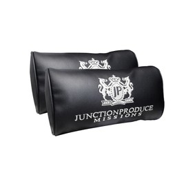 JP JUNCTION PRODUCE VIP Black Leather Car Neck Pillow Headrest 2PCS