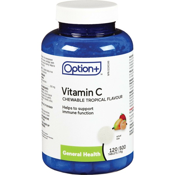 Option+ Vitamin C Chewable Tropical Flavour 120 Tablets