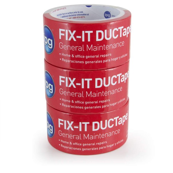 IPG Fix-It DUCTape, General Maintenance Duct Tape, 1.88" x 10 yd, Silver (3-Pack)