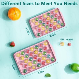 Optish 3 Pack Ice Trays for Freezer, 99 PCS Ice Cube Tray with Lid and Bin, Round Ice Cube Mold, Circle Ice Maker for Chilling Drinks (0.8 inch, Pink)