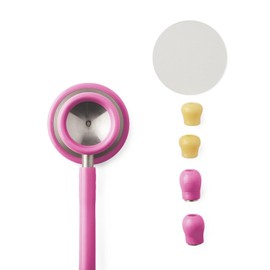 Medline Elite Adult Stainless Steel Stethoscope, Pink, High Acoustic Sensitivity