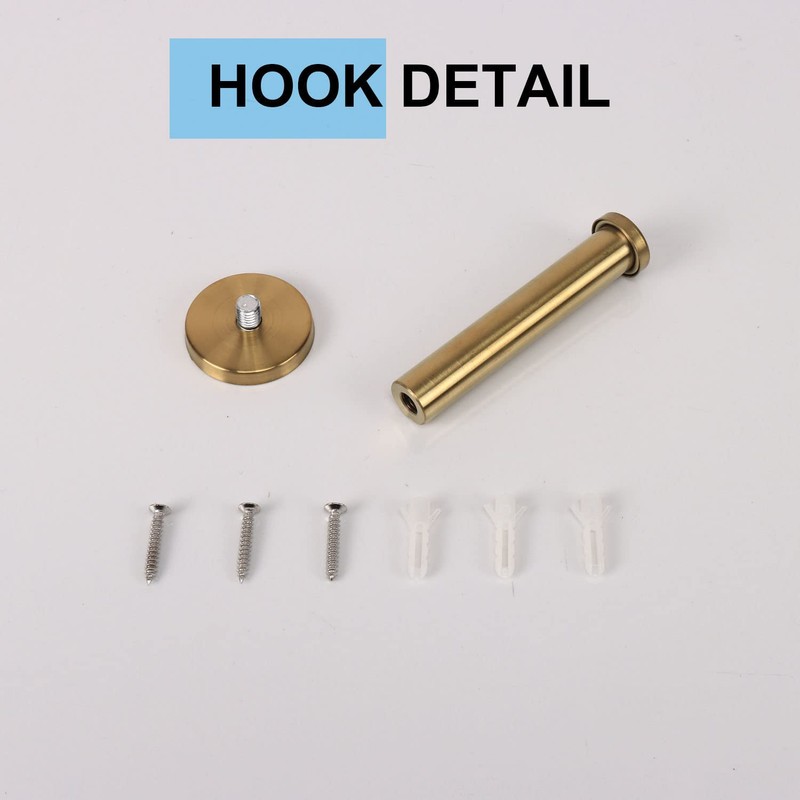 Vanloory Bath Towel Hooks, 6 Pack Round Coat Hooks, Sturdy
