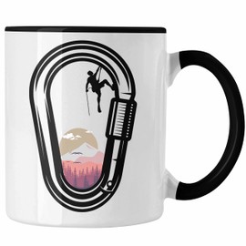 Trendation - Climbing Cup Gift Outdoor Climbing Gift Idea for Climbers Carabiner Graphic (Black)