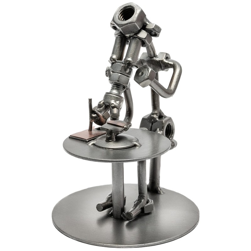 STEEMO Screw Man Microscope Laboratory Gift Metal Art Decorative Figure,