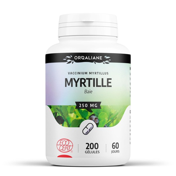 Myrtille baie Biologique 250 mg - 200 gélules - Certifié Ecocert - Orgaliane