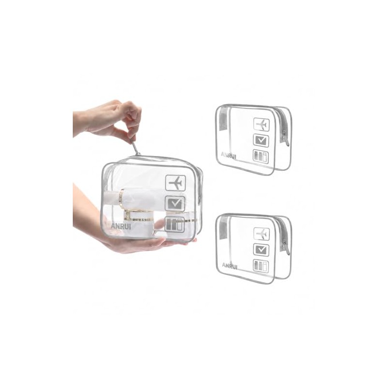 CGBE Set de 3 Neceseres de Viaje Impermeables - Transparente