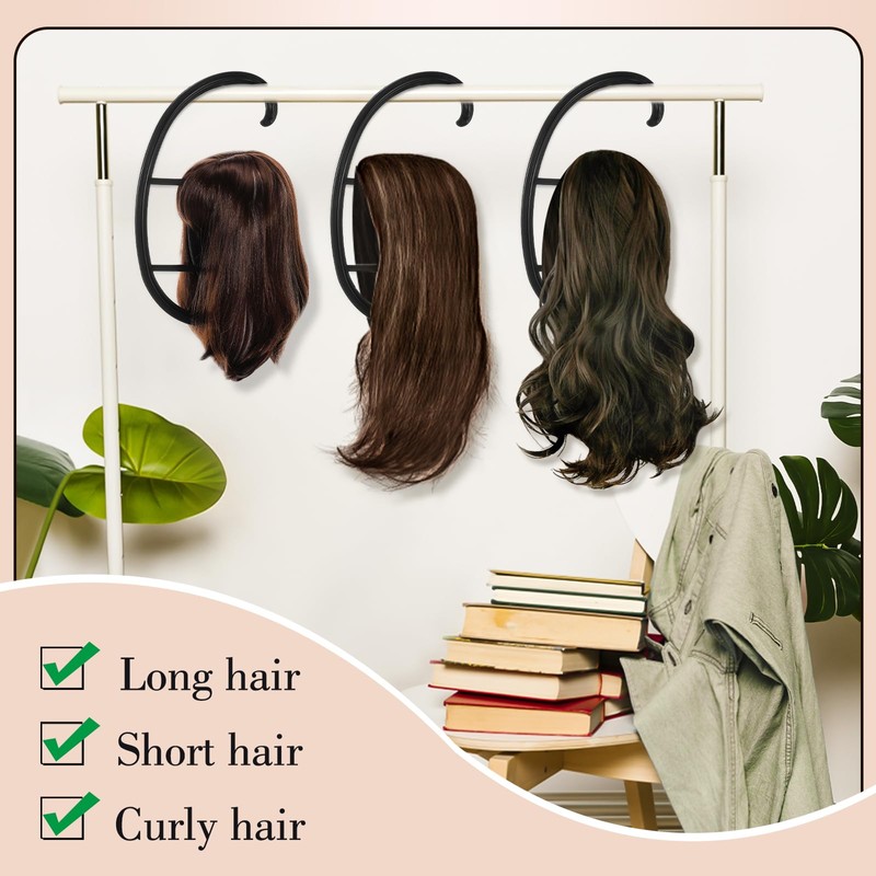 obeoby Wig Hanger, Hanging Wig Stand Portable Hanging Stand For