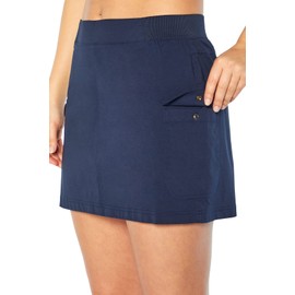 Balance Collection Womens Emily Woven Snap Pocket Skort, Navy Blazer, Small