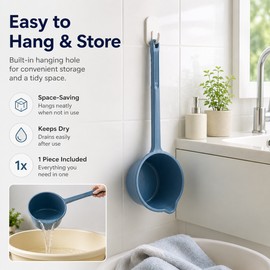 Long-Handle Water Scoop with Pour Spout – Large-Capacity PP Plastic Dipper for Kitchen, Bathroom, Garden & Household Use