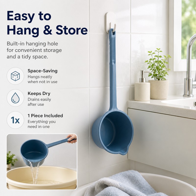 Long-Handle Water Scoop with Pour Spout – Large-Capacity PP Plastic
