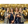 INRUI 2024 Happy New Year Photography Background Black Golden Balloons