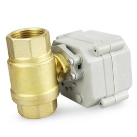 2 Way 12V/24VAC/DC 9-24V CR5-02 On/Off Auto Return Electrical Position Feedback Motorized Ball Valve (3/4" Brass)