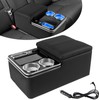 Car Center Console Armrest Organizer: with W-ireless Charging, Fast Charging,