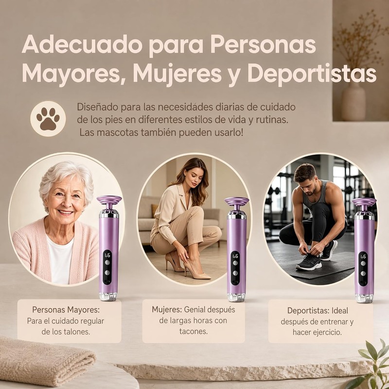 KTMOUW Lima Electrica Pedicure para Pies 3 en 1 Lima