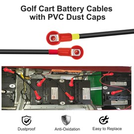 Golf Cart Battery Cables for EZGO TXT 1994-Up, 4 Gauge 7-Piece Pure Copper Wiring Kit with Insulated Terminals for 36V/48V - Heat, Corrosion & Weatherproof Resistant
