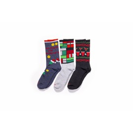 HOTSOX Men's Mondrian Active Crew Sock 1 Pair Pack, Grey Heather, Men's Shoe Size: 6-12