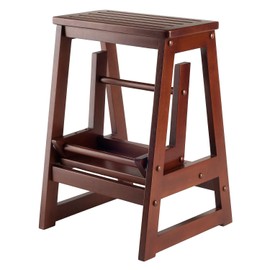 Winsome Beech Wood Double Step Stool, Antique Walnut (94022)