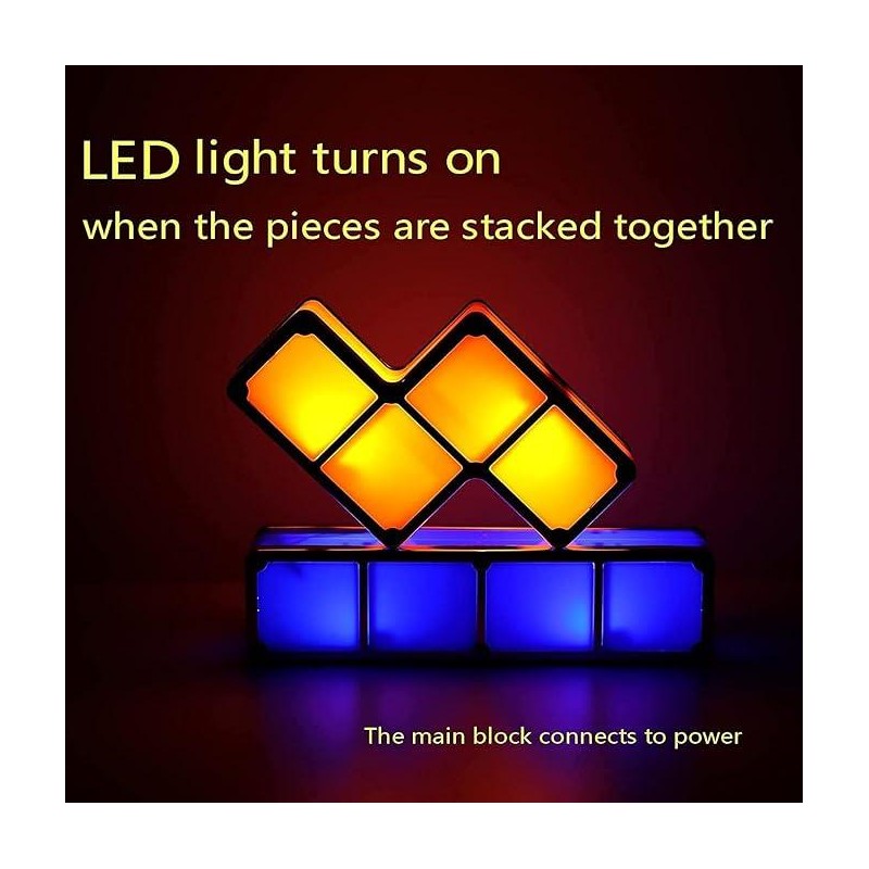 Tetris Puzzle LED Table Lamp Retro Style Jigsaw Stackable Lamp,
