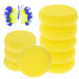 Bewudy 9 Pcs Pottery Sponges, 3Inch Yellow Round Painting Sponge, Artist Sponges Craft Clay Sponge Watercolor Sponges for Face Painting Pottery Ceramics Art Crafts (9)