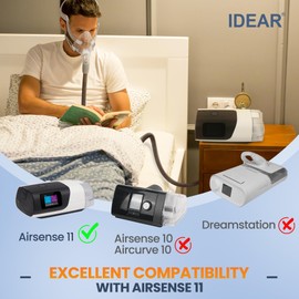 Improved Version Climate Line Air Hose Compatible with Airsense 11 and Aircurve 11 Only, Not for Airsense 10 - IDEAR Reusable 6.5 Foot Hose Replacement Great-Value CPAP Supplies