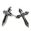 STERLING SILVER 925 AMTHTEW-030 Sterling Silver 925 Earrings Studded Rock
