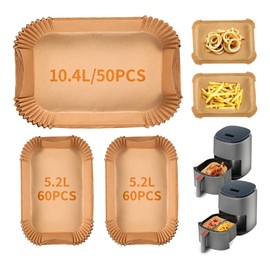 170 pieces baking paper for hot air fryer Ninja Flex Drawer AF500EU AF500EUCP, Cecotec 9000, Cosori Twinfry 10 L. 120 pieces Airfryer baking paper for 5.2 L, 50 pieces hot air fryer, baking paper for