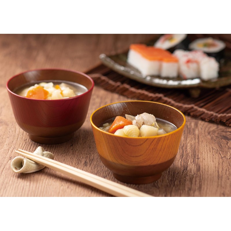 Canoe 74530 Traditional Japanese Color Lacquer Soup Wan, 11.2 fl