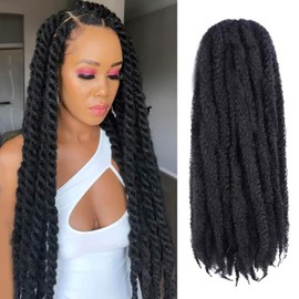 ToyoTress Marley Twist Braiding Hair - 28 Inch 6 Packs Super Long Marley Hair For Faux Locs, Afro Kinky Curly Crochet Braids Synthetic Braiding Hair Extensions (28 Inch, 1B-6P)