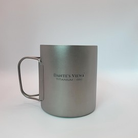 DANTE'S VIEW Titanium Double Wall Cup 450ml | Ultralight Cup for Hiking, Camping, Backpacking, Bikepacking | Durable, Compact & Portable Camping Gear with Mesh Bag